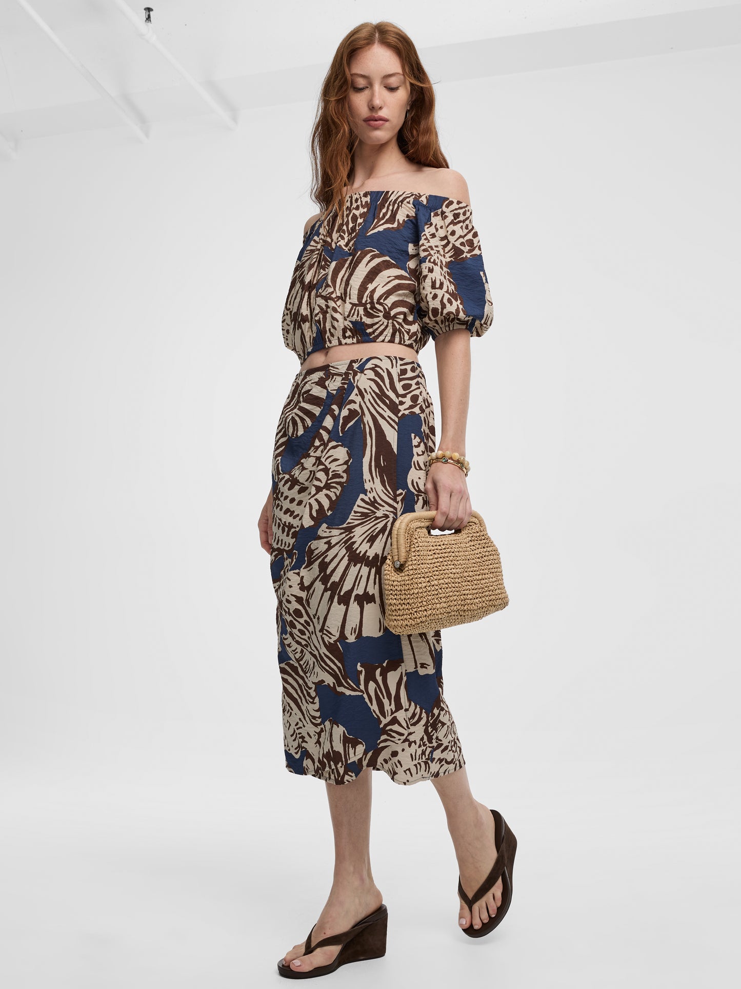 Short-Sleeve Off-the-Shoulder Blouse