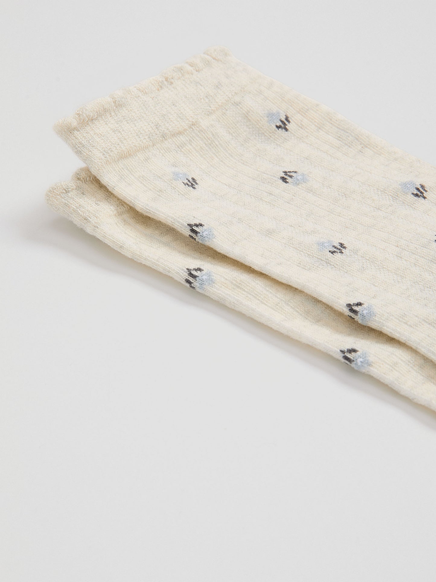 Floral Pointelle Crew Socks