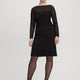Long-Sleeve Bodycon Dress with Burnout Pattern