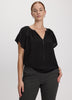 Split-Neck Blouse with Flutter Sleeves