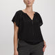 Split-Neck Blouse with Flutter Sleeves