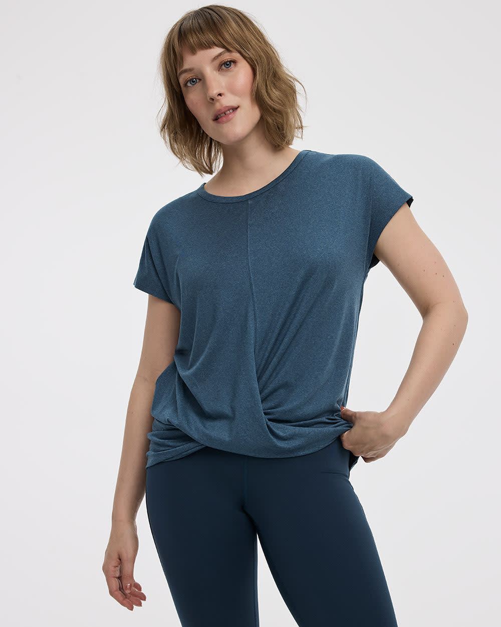 T-shirt à col rond avec détail torsadé - Hyba