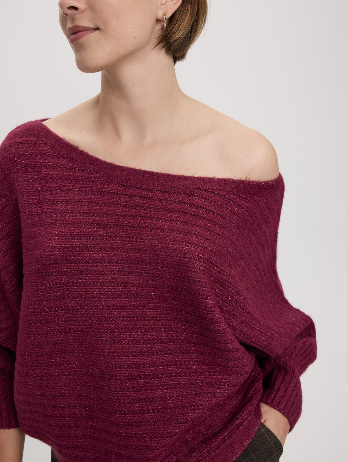 Striped Off-the-Shoulder Sweater