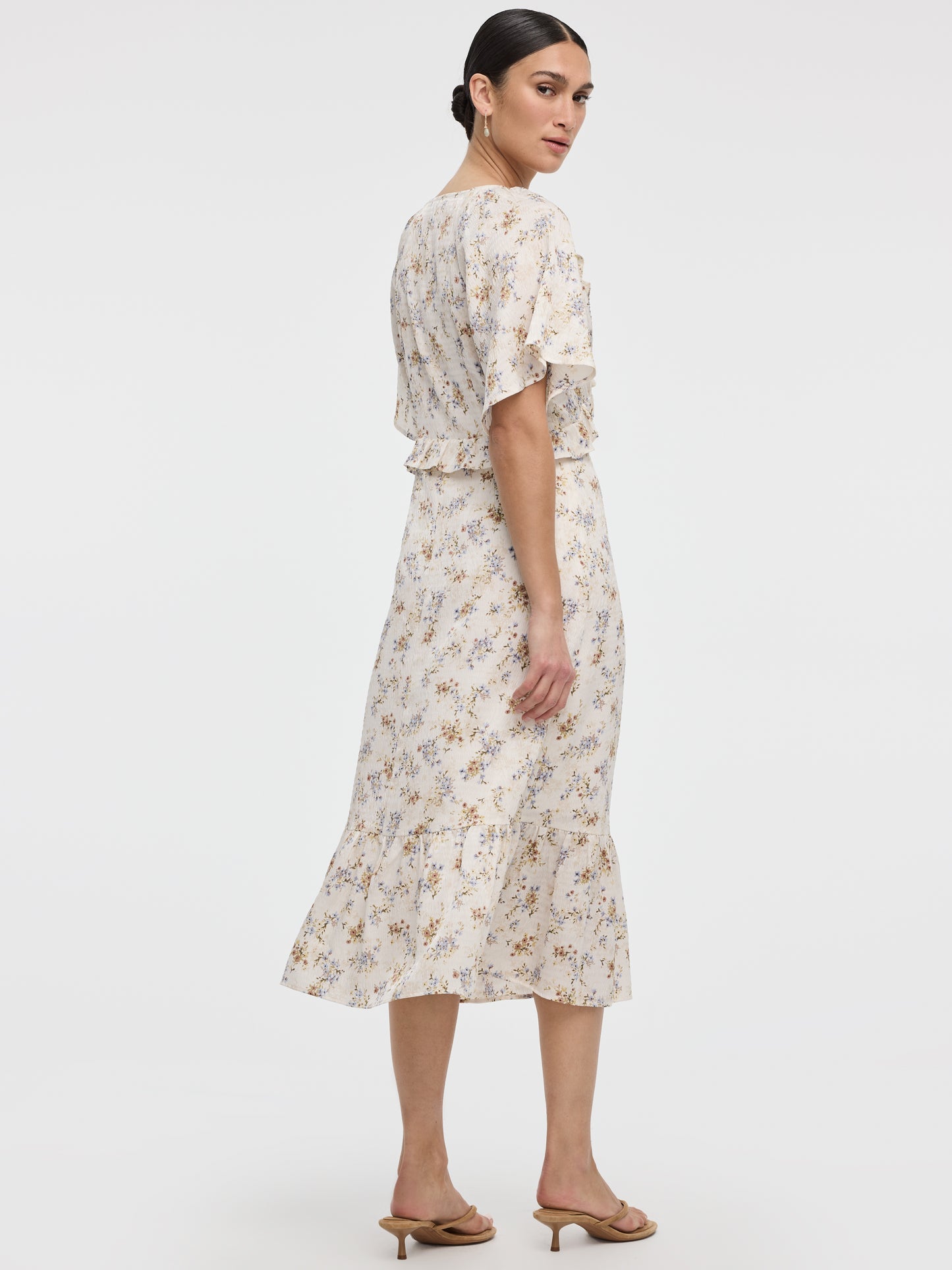 V-Neck Empire-Cut Midi Dress