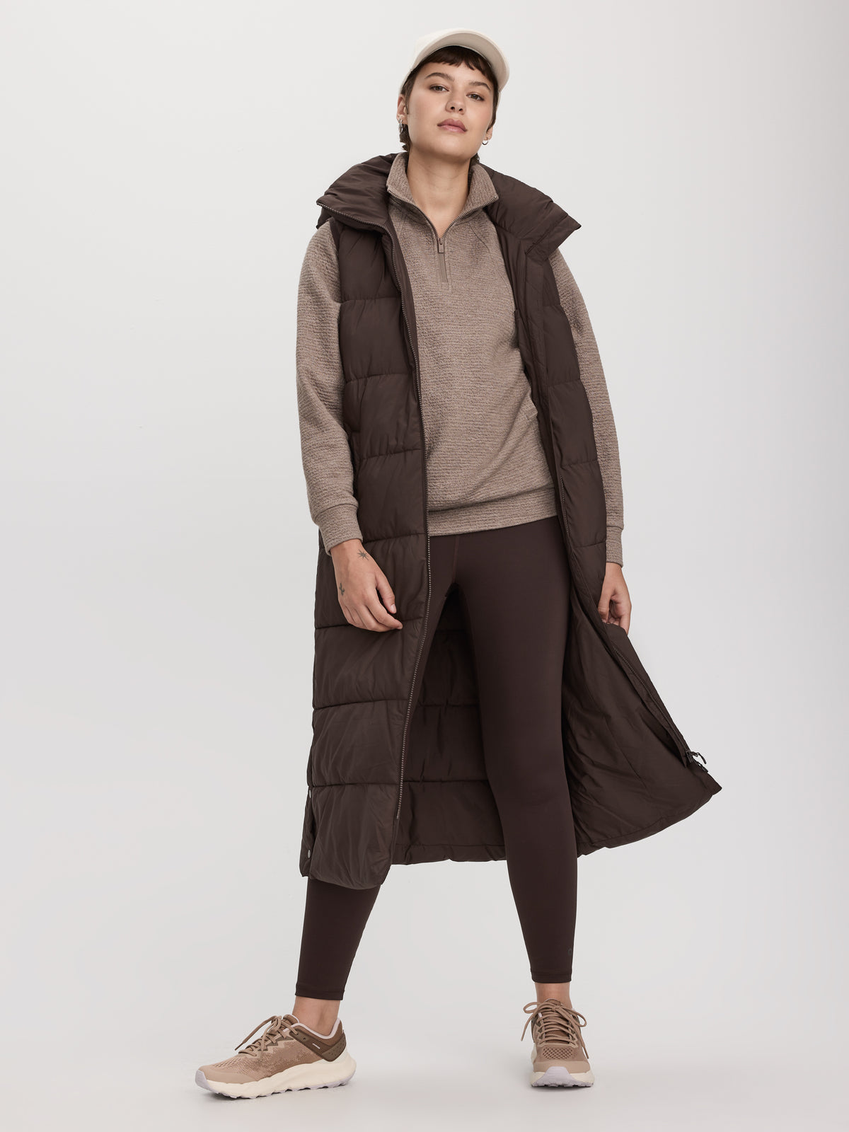 Long Quilted Sleeveless Vest - Hyba