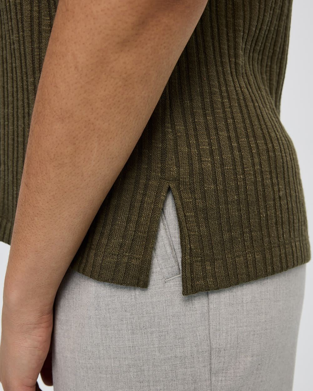 Extended-Sleeve Crew-Neck T-Shirt