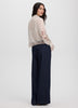 Long-Sleeve Mock-Neck Loose Blouse