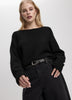 Long-Sleeve Boat-Neck Sweater with Lace Insert