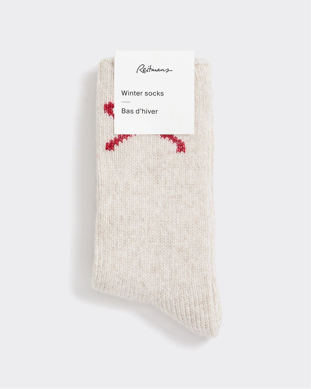 Winter Socks with Bow at Hem