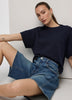 Short-Sleeve Crew-Neck Loose Sweater