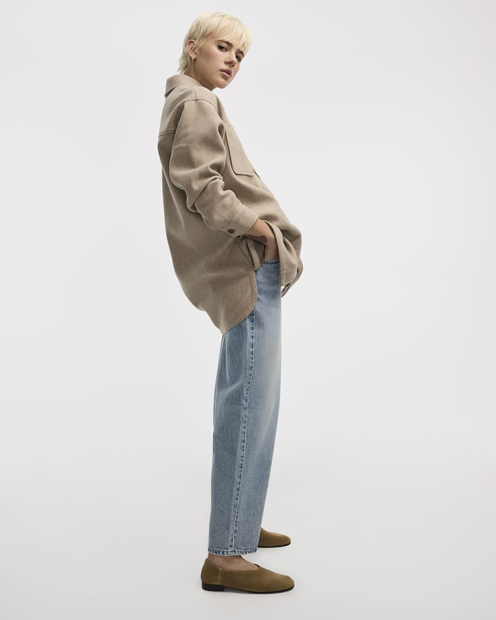 Veste-chemise longue avec poches