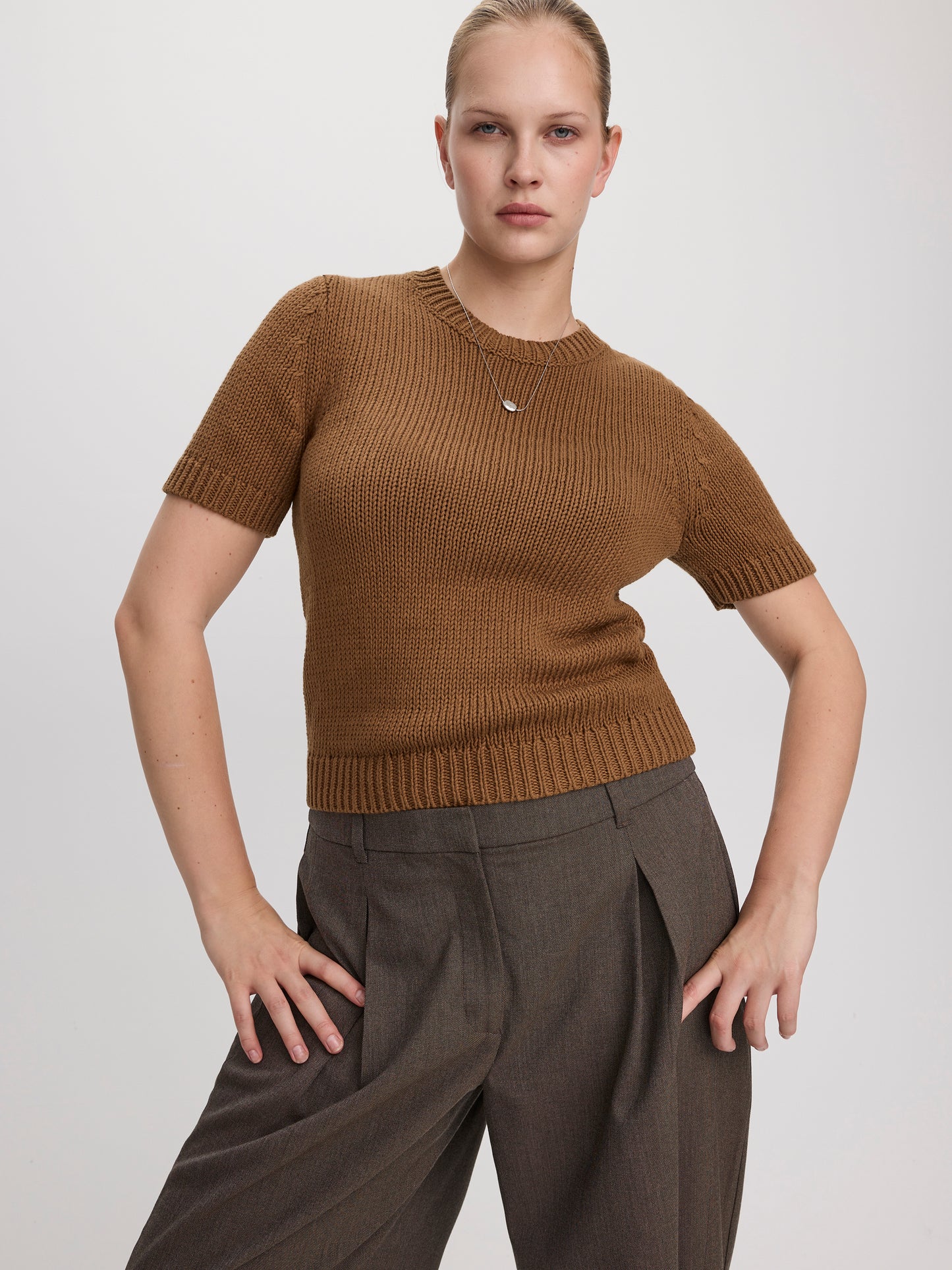 Short-Sleeve Crew-Neck Pullover