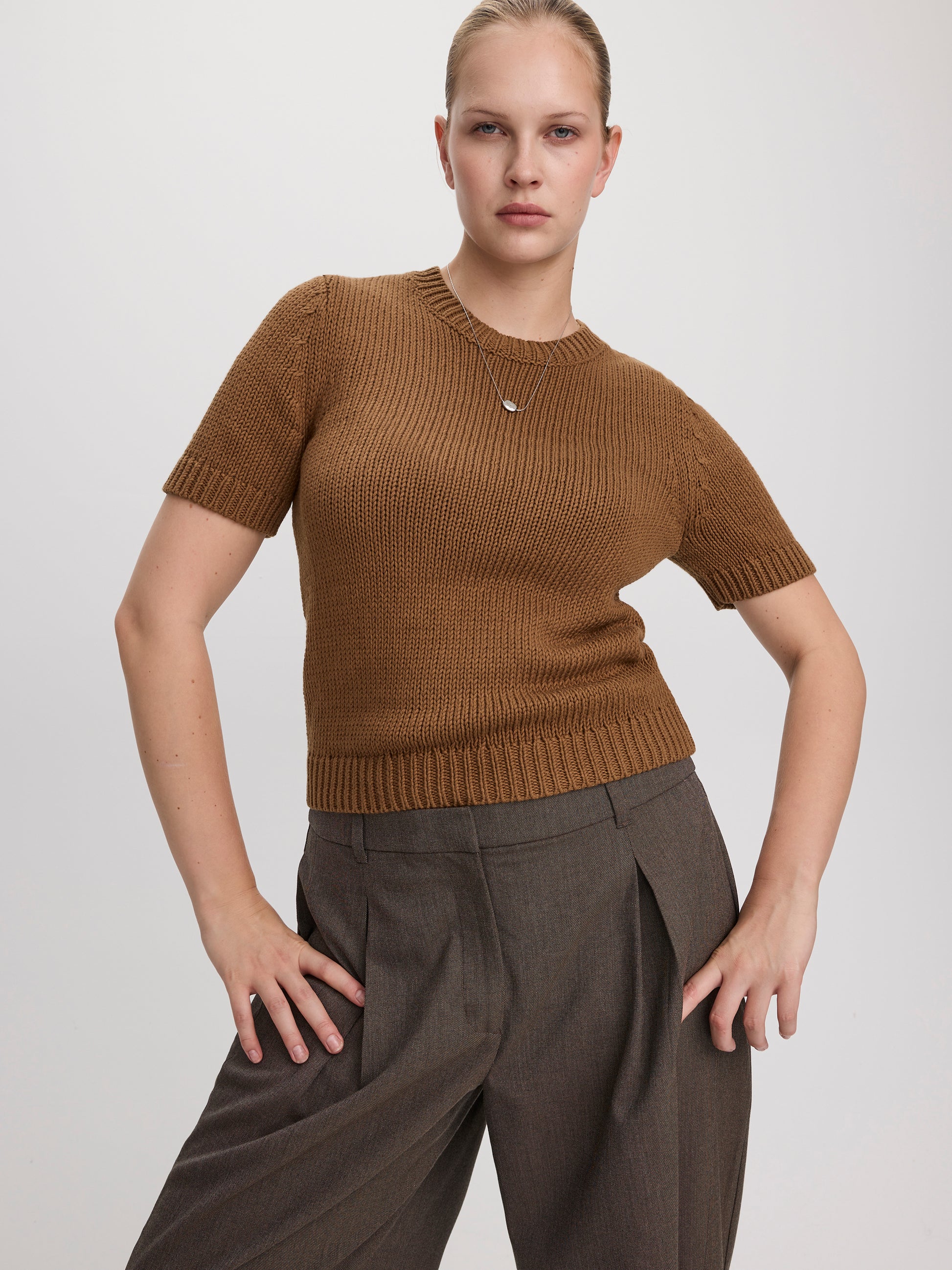 Short-Sleeve Crew-Neck Pullover