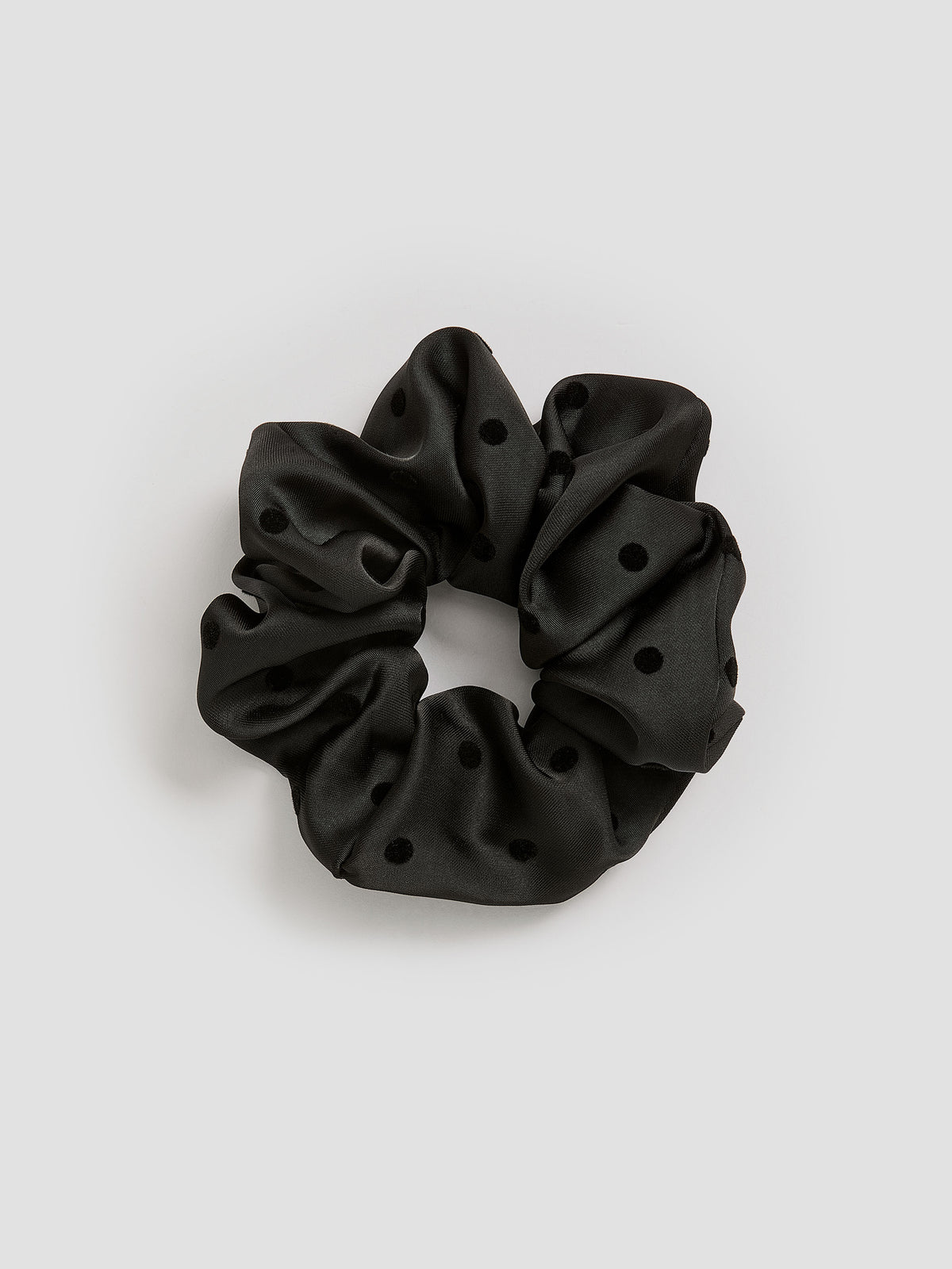 Satin Scrunchie with Velvet Dots