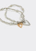 Beaded Bracelets with Heart Charms - Set of 2