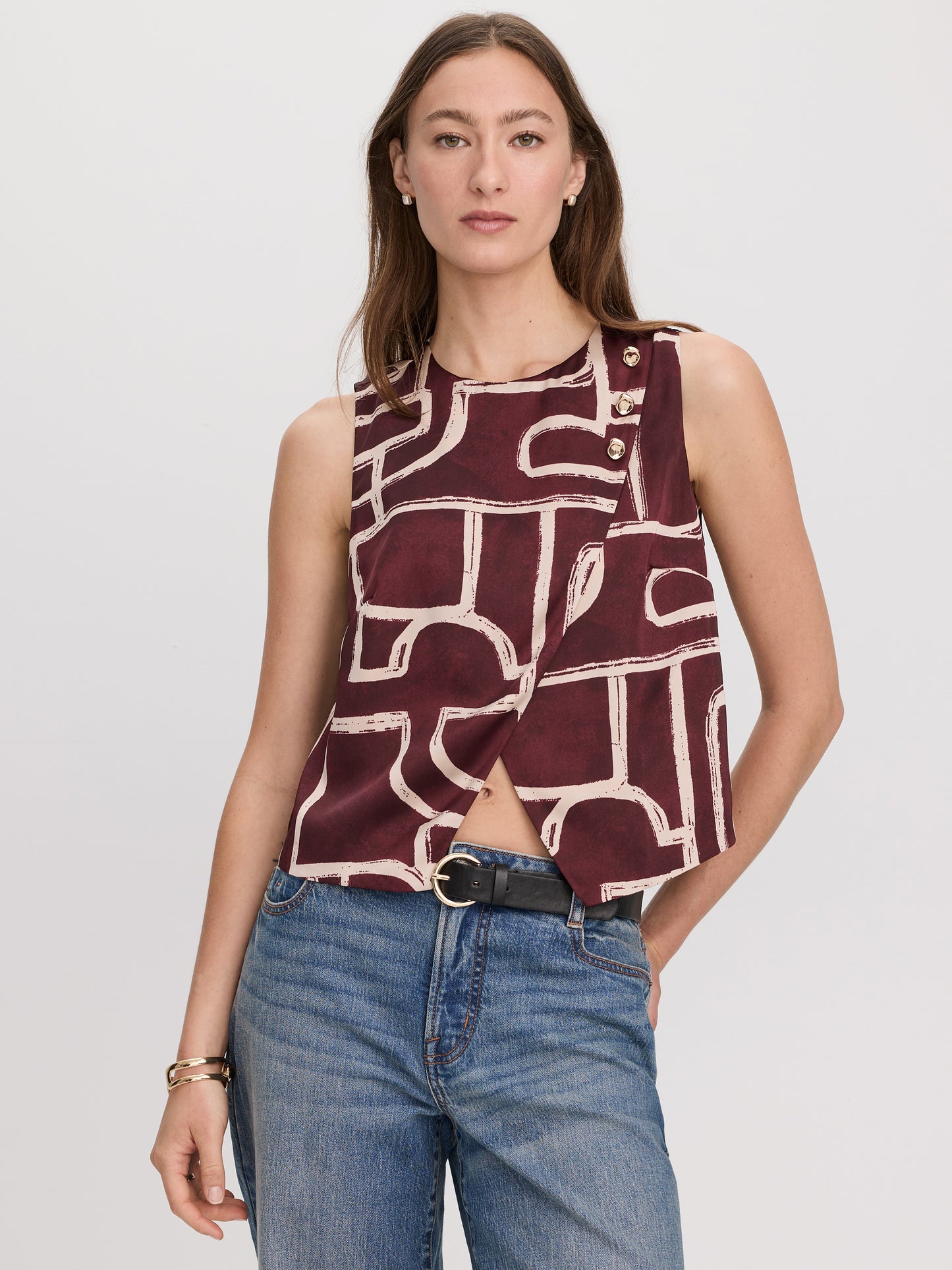 Sleeveless Wrap Top