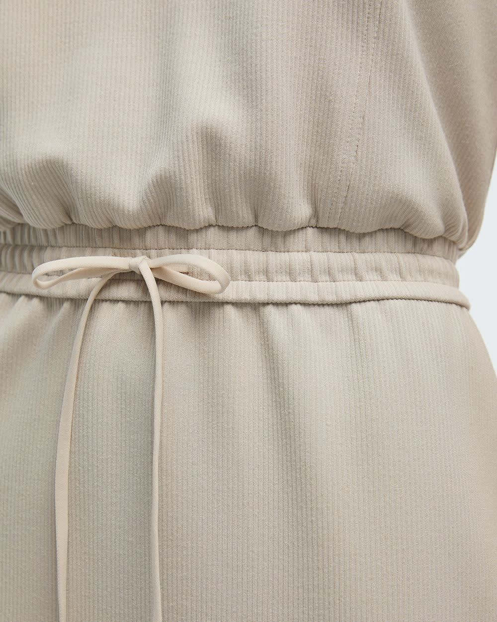Extended-Sleeve Mock-Neck Dress with Pockets