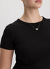 Fitted Crew-Neck Ribbed T-Shirt