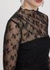 Long-Sleeve Mock-Neck Lace Top