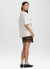 Short-Sleeve Crew-Neck Long T-Shirt with Print