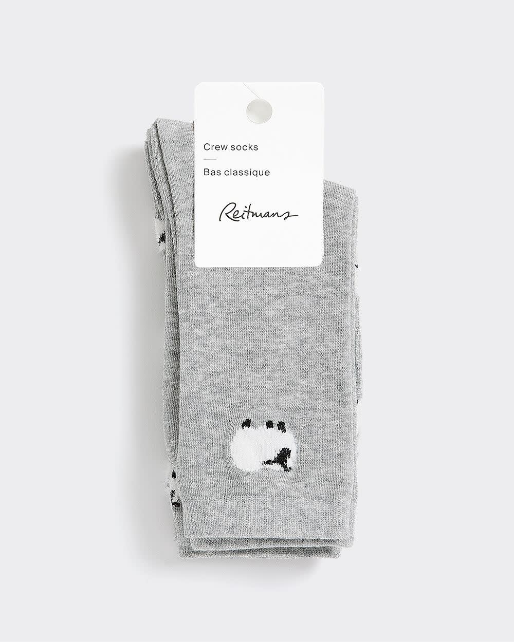 Crew Socks with Sheeps - 2 Pairs