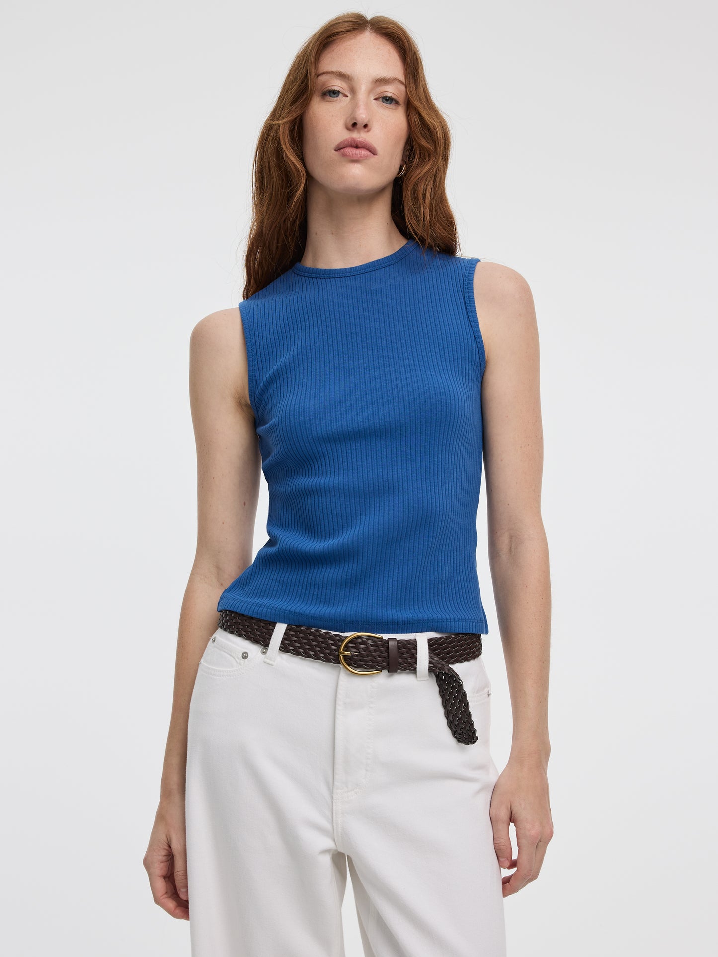 Ribbed Crew-Neck Tank