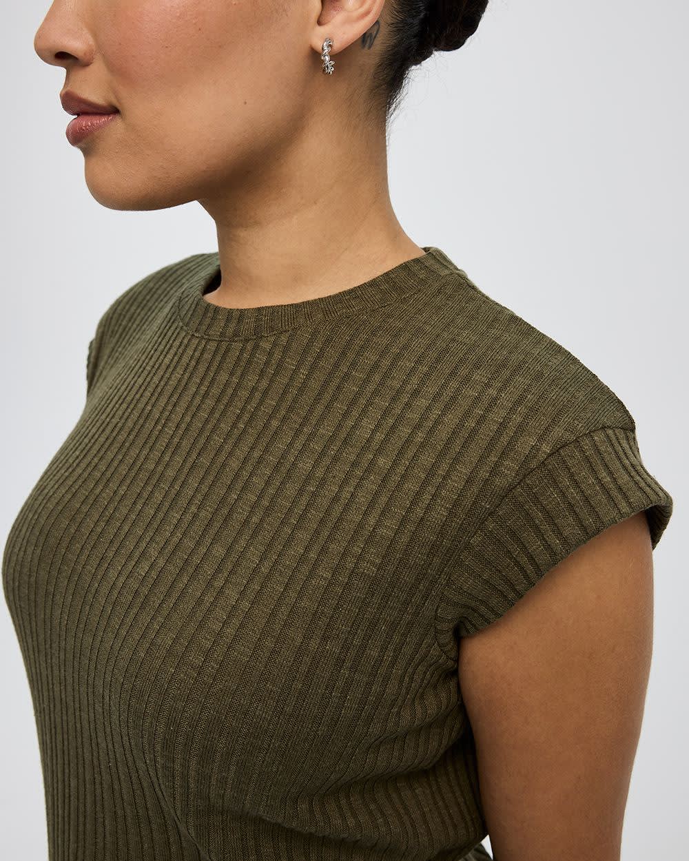 Extended-Sleeve Crew-Neck T-Shirt