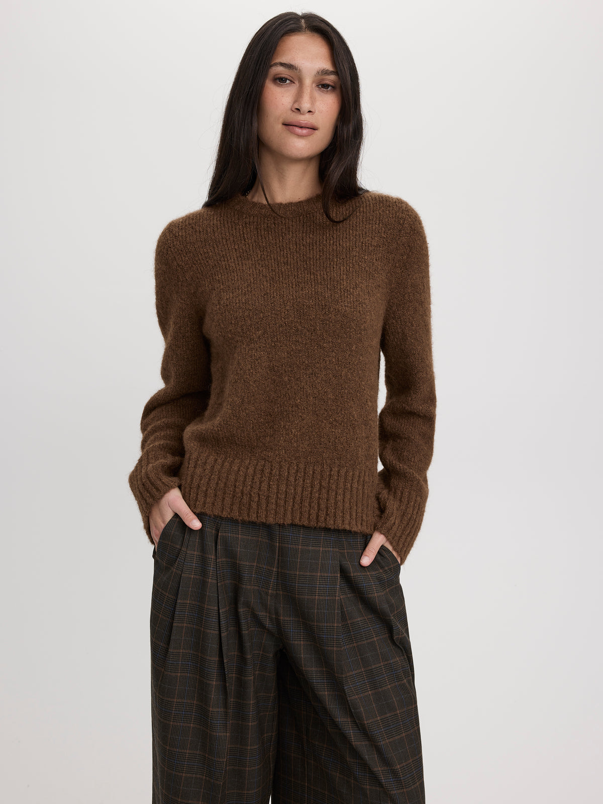 Long-Sleeve Crew-Neck Wool-Blend Sweater
