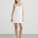 Sleeveless Scoop-Neck Mini Shift Dress with Rhinestones