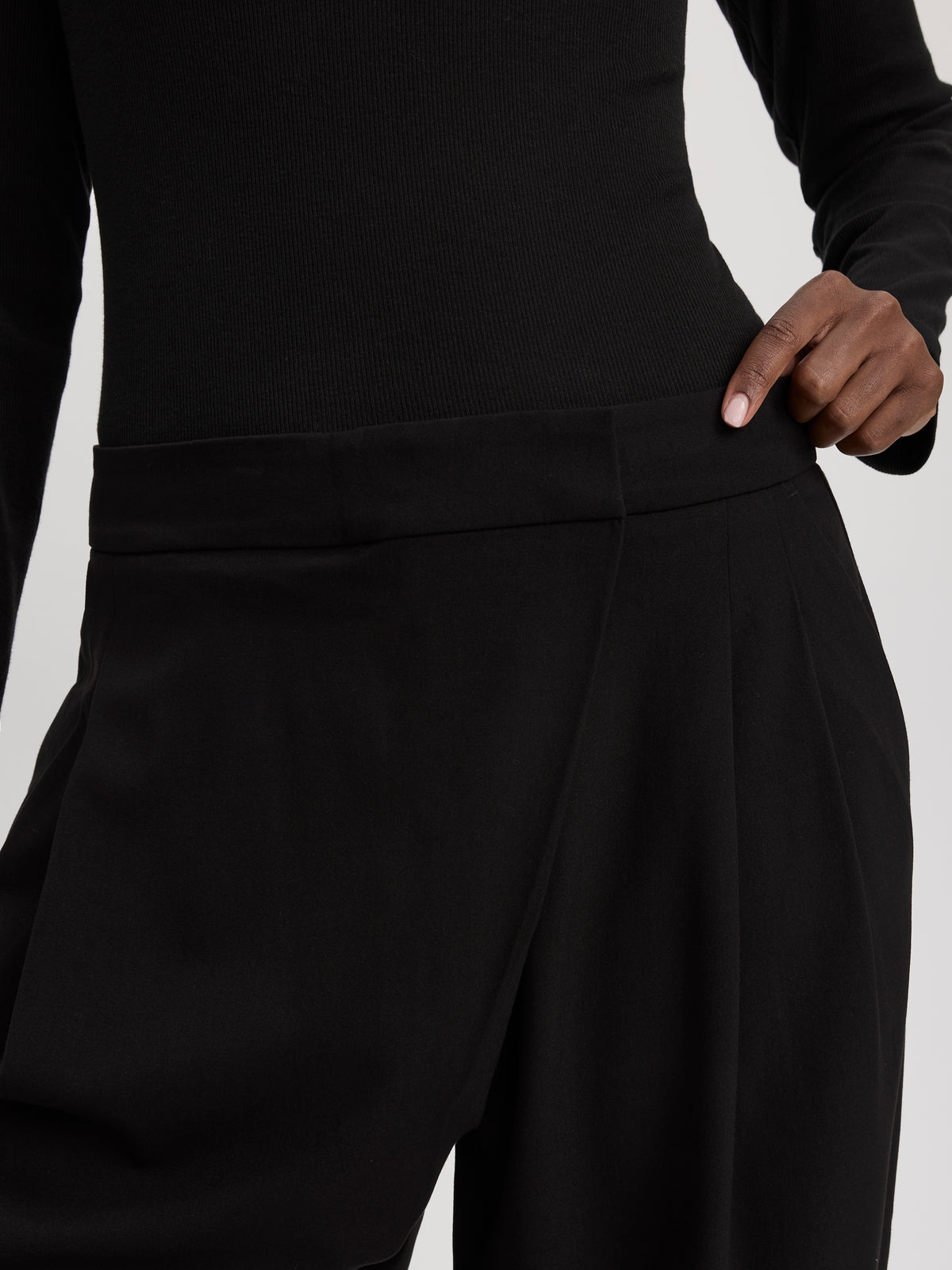 Wide-Leg Wrap-Waist Pant - Curvy Fit