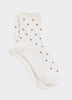 Dotted Anklet Socks with Ruffled Hems