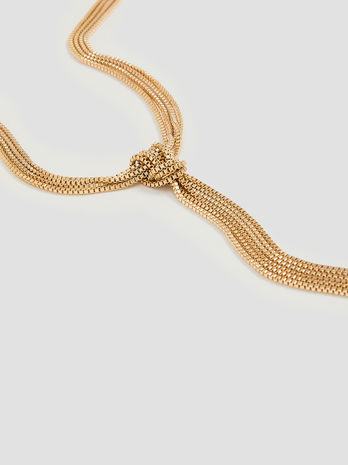 Multichain Y Necklace with Knot
