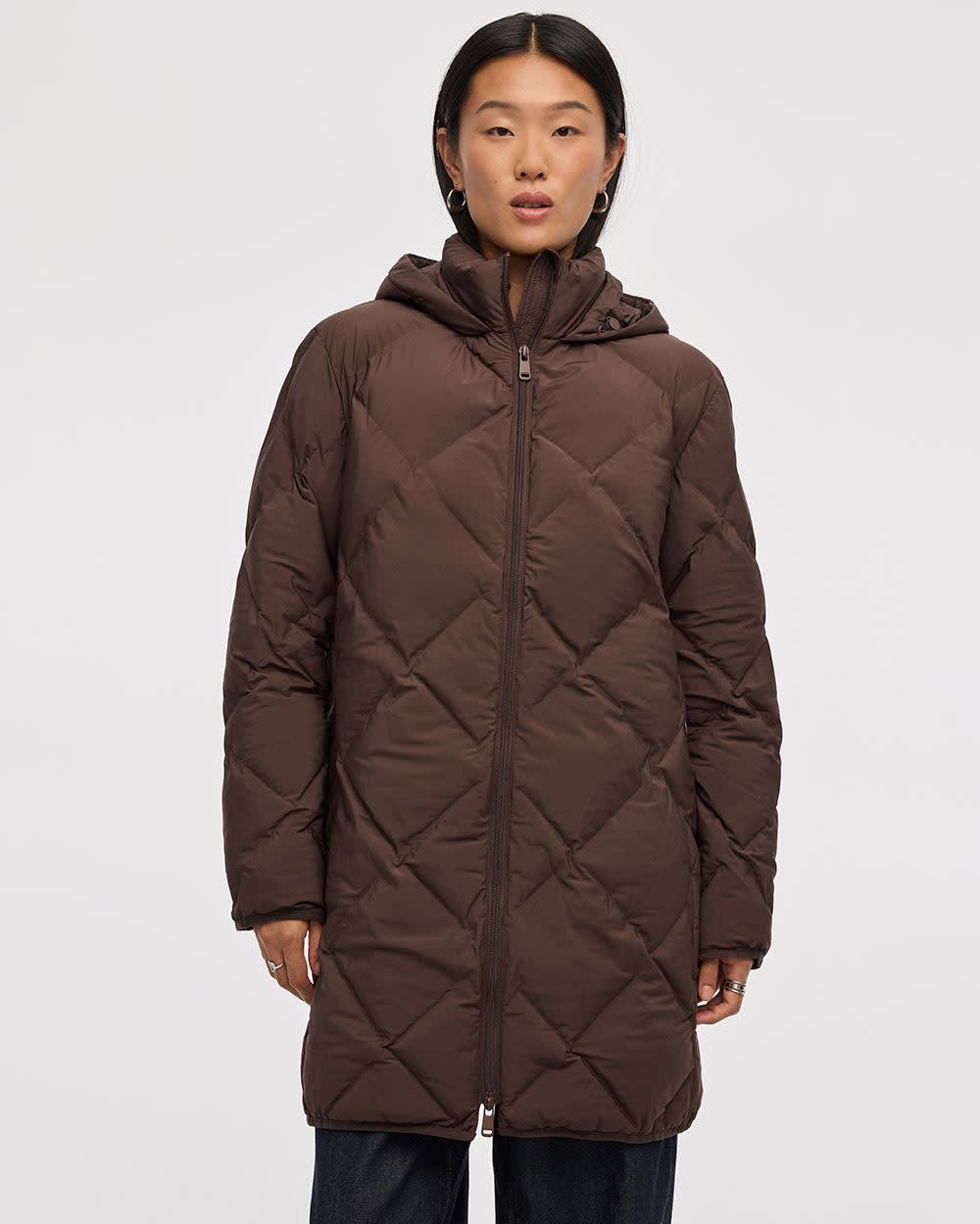 Long Hooded Puffer Jacket
