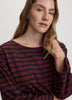 Striped Long-Sleeve Boat-Neck Top