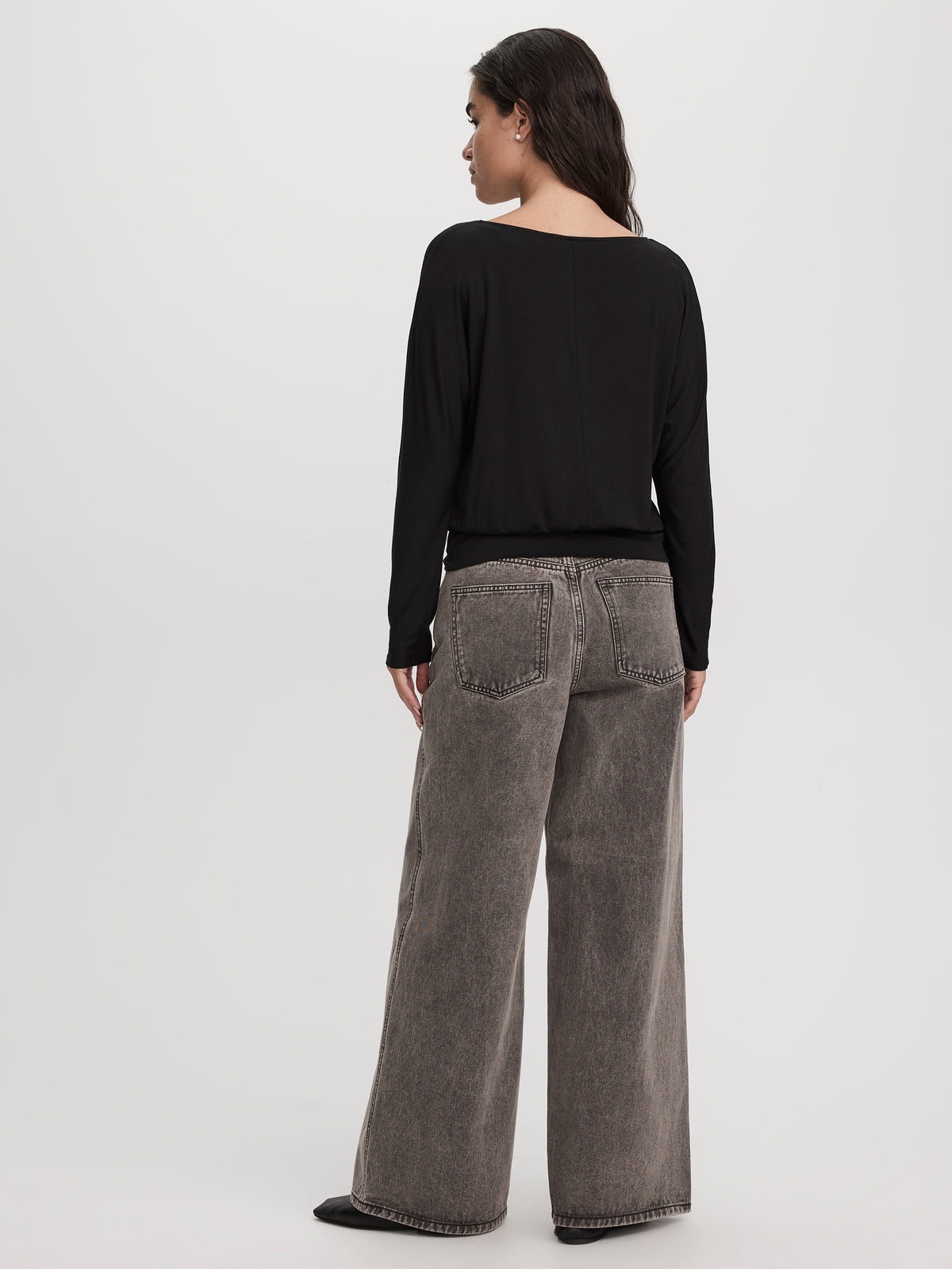 Long-Sleeve Boat-Neck Top