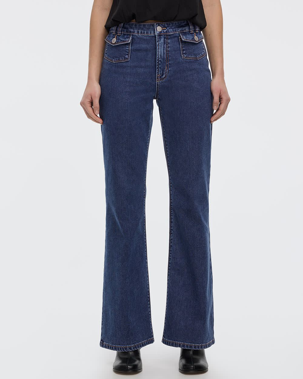 Flare-Leg Mid-Rise Jean with Flap Pockets | Regular | Reitmans