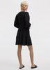 Puffy-Elbow-Sleeve Dress with Crew Neckline