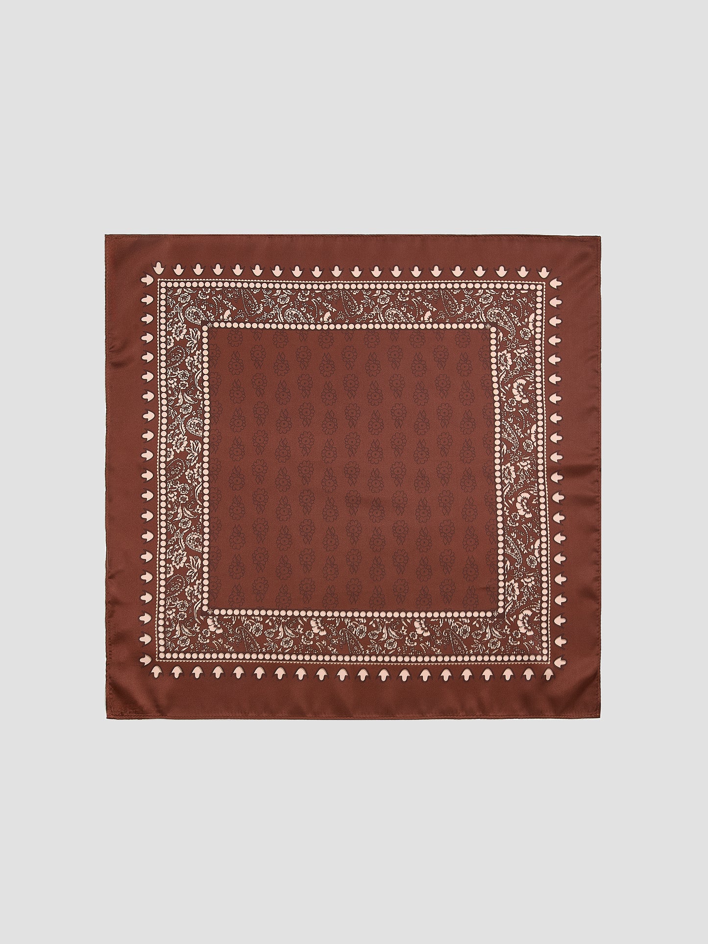 Small Square Scarf with Paisley Pattern