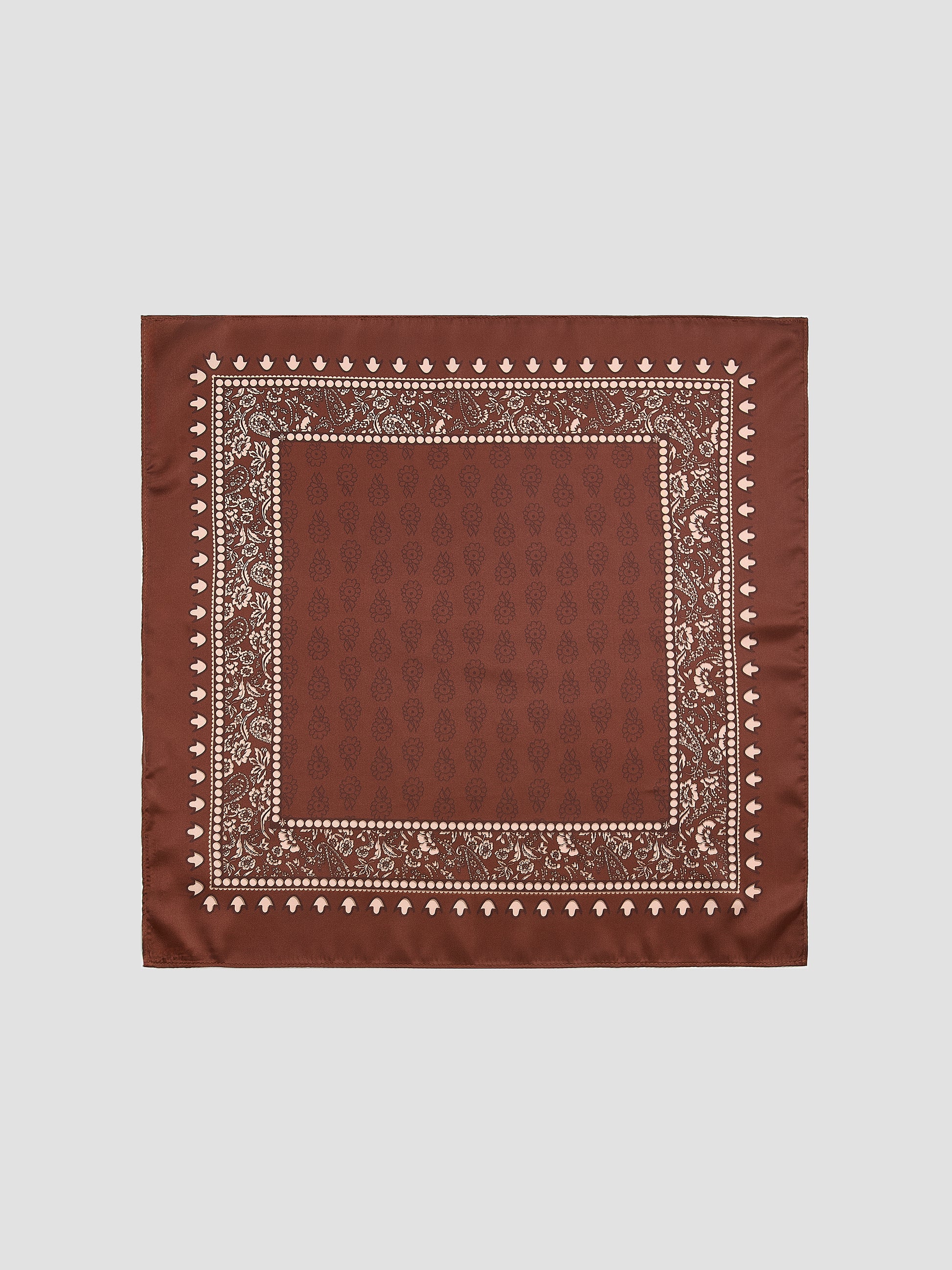 Small Square Scarf with Paisley Pattern
