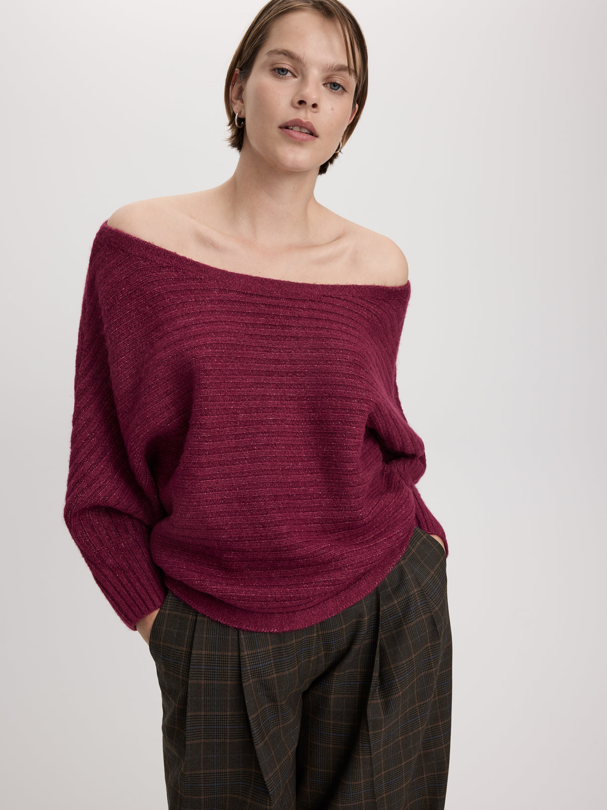 Striped Off-the-Shoulder Sweater