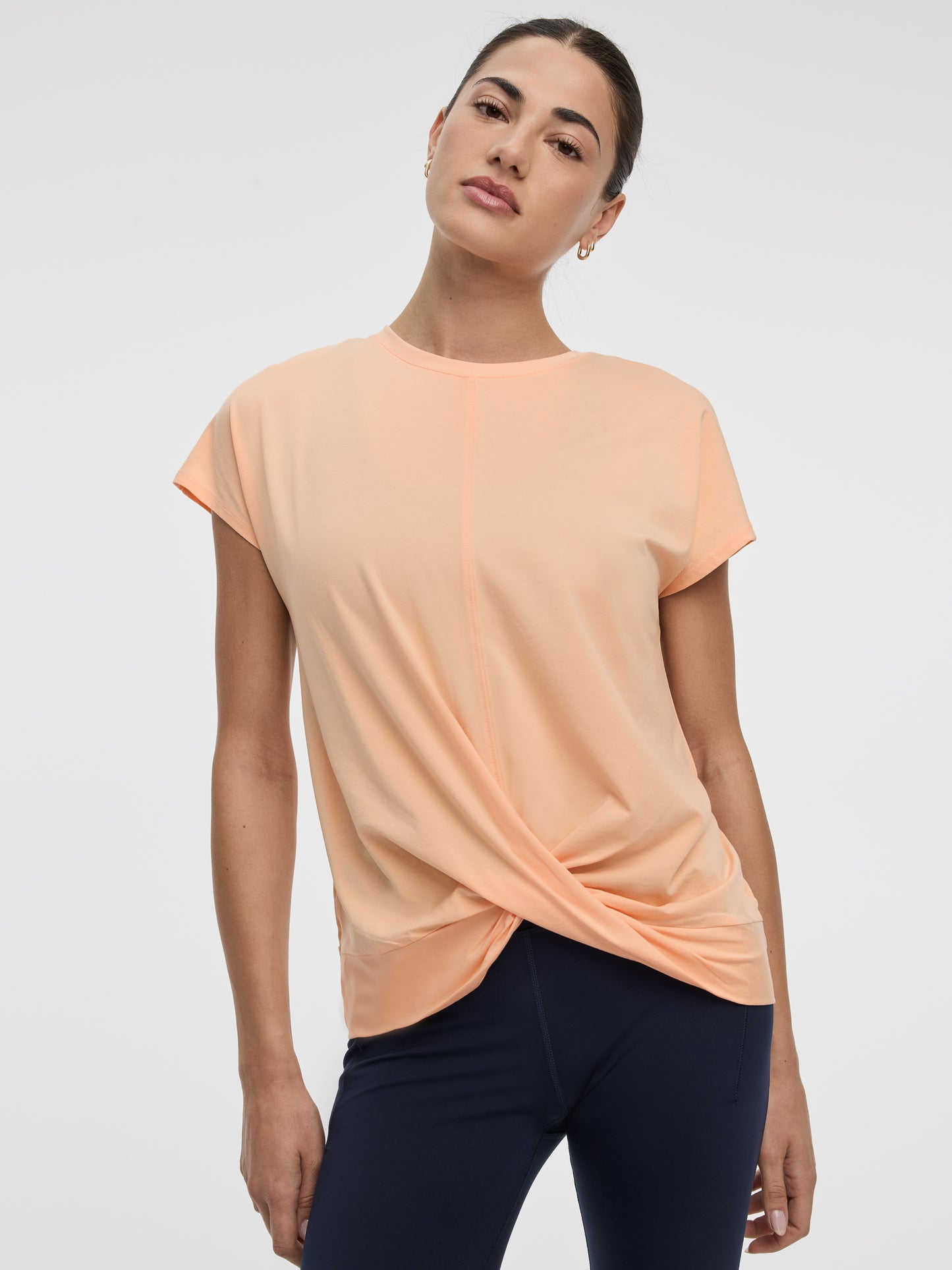 Crew-Neck T-Shirt with Twisted Front - Hyba