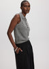 PlushSoft Sleeveless Polo Sweater