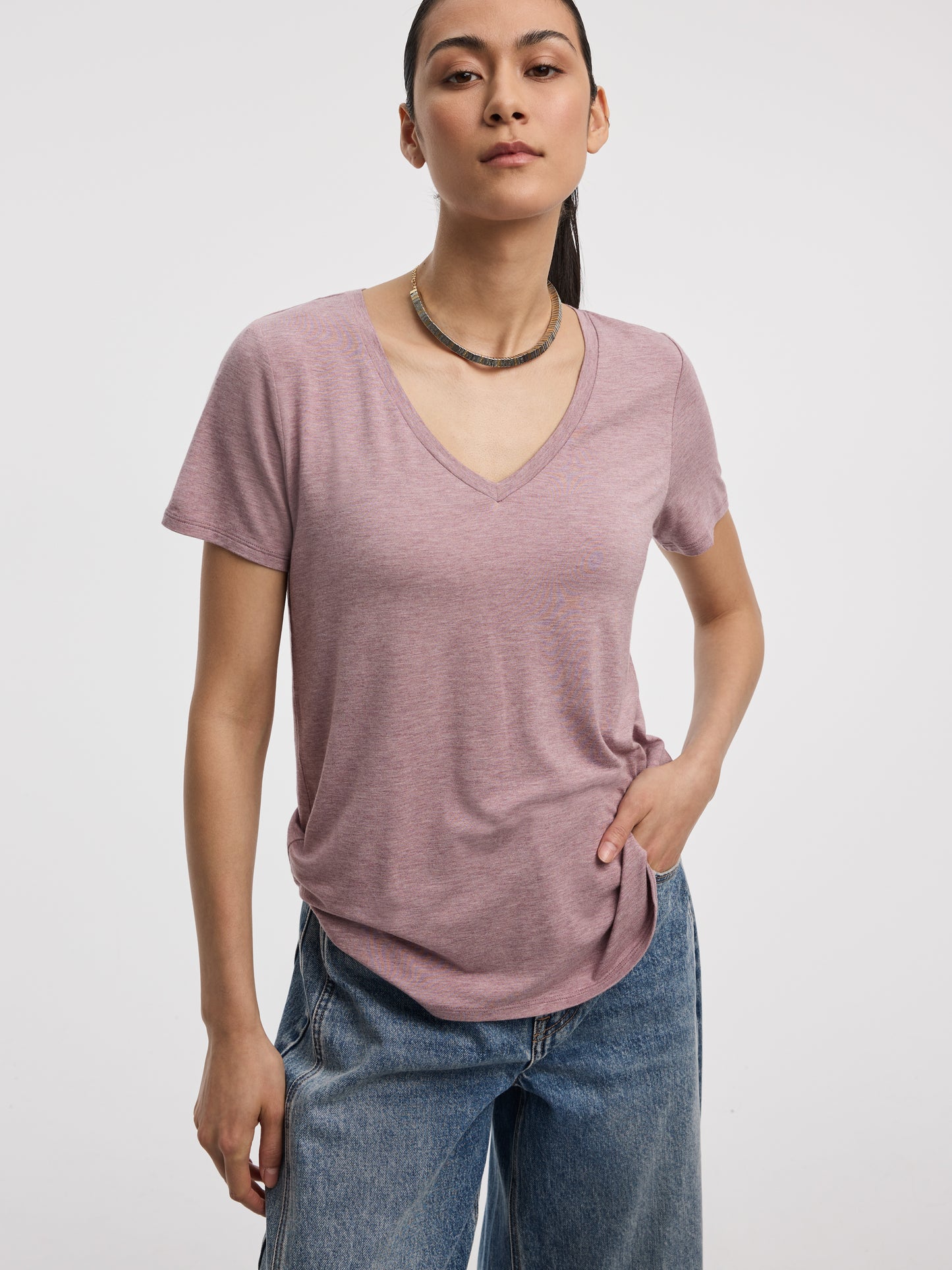 T-shirt à col V - R Essentiels