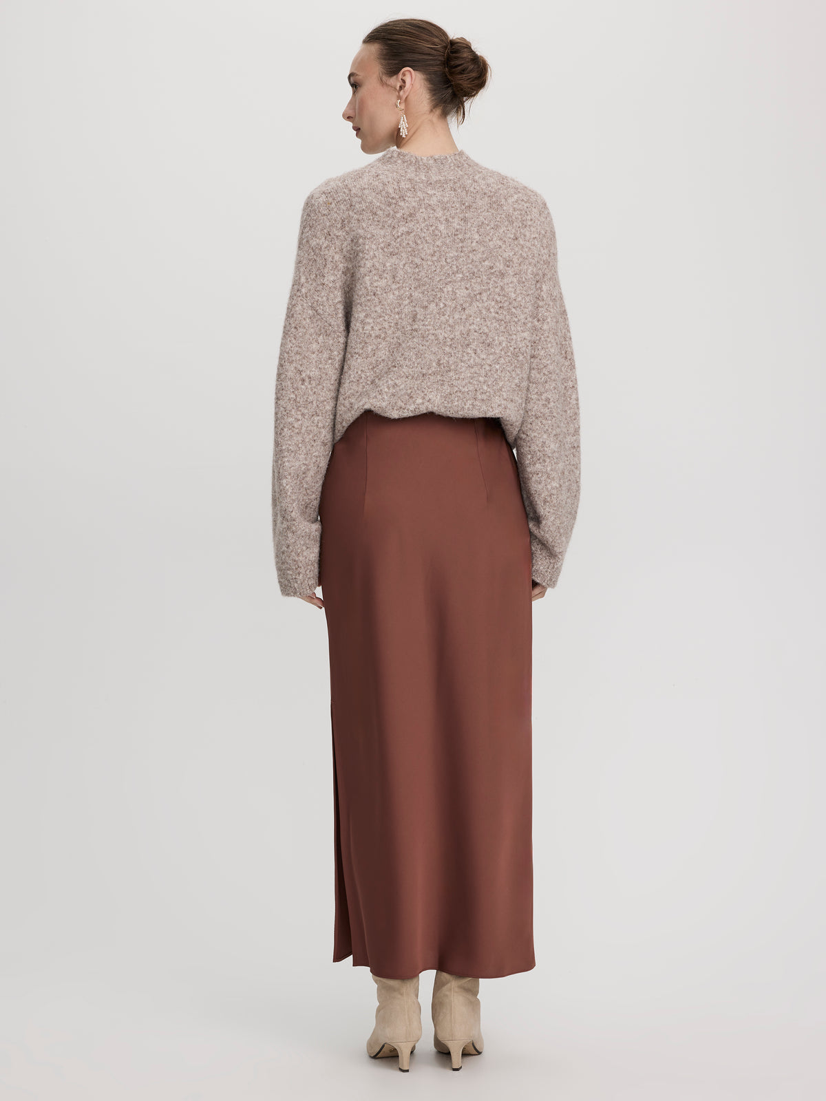 Maxi Column Satin Skirt