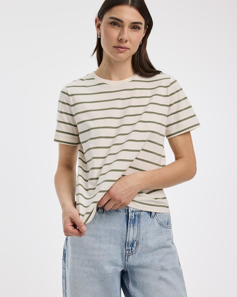 Boyfriend Crew-Neck Striped T-Shirt - R Essentials