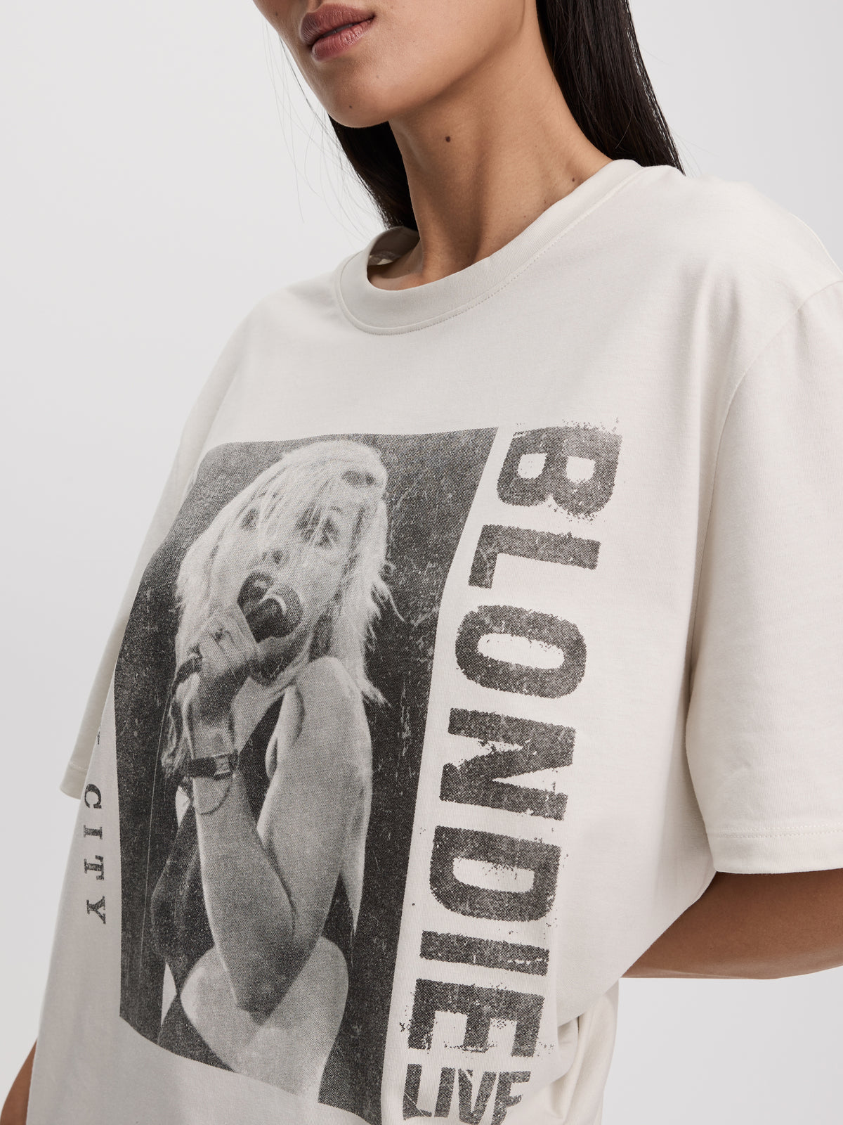 Short-Sleeve Crew-Neck Long T-Shirt with Print
