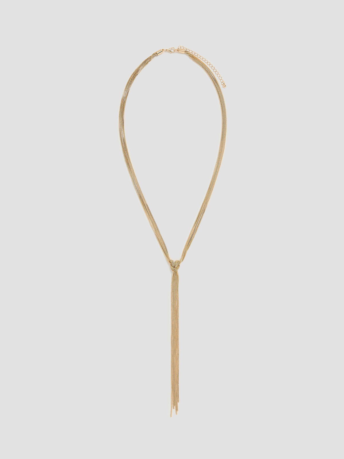 Multichain Y Necklace with Knot