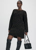 Long-Sleeve Crew-Neck Mini Dress