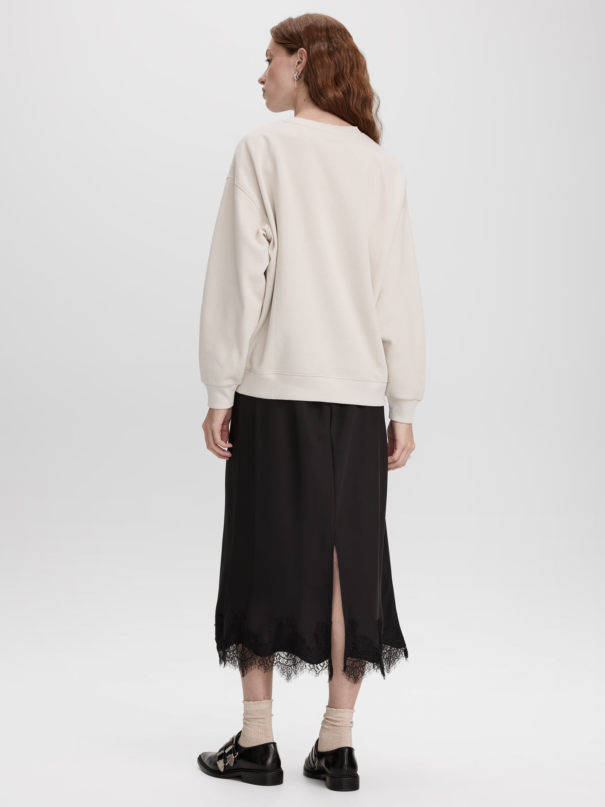 Long-Sleeve Crew-Neck Fleece Top with Print