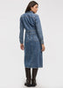 Robe chemise midi en denim